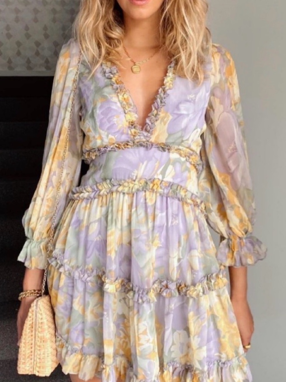 Revolve Petal Pup Floral Babydoll Y2K preppy fairy Dress Flare Sz 4